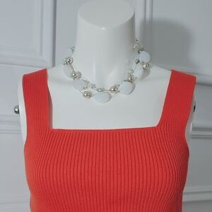 Bijoux France Beaded Opalescent Choker Necklace with Matching Earrings